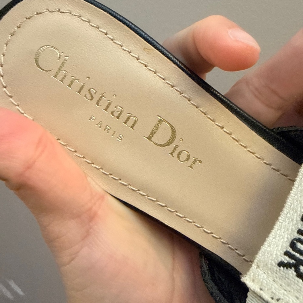 Dior Black and Cream J'Adior Slingback Flats - Picture 9 of 14
